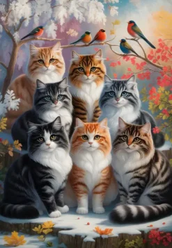 Alipson Puzzle 1000 Palan Palapeli Feline Winter