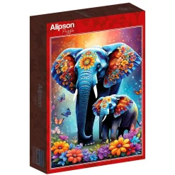 Alipson Puzzle 1000 Palan Palapeli Maternal Love Elephants