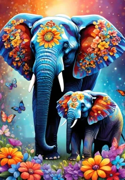 Alipson Puzzle 1000 Palan Palapeli Maternal Love Elephants