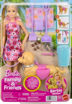 Barbie "Malibu" Walk & Potty Pup Barbie Nukke ja Koira Leikkisetti