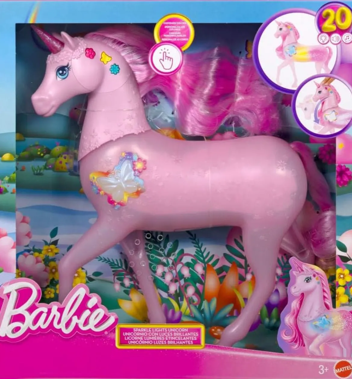 Barbie Sparkle Lights Unicorn Yksisarvinen Valoilla