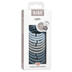 BIBS Loops Kiinnitysrenkaat 12kpl Blue/Cloud/Petrol