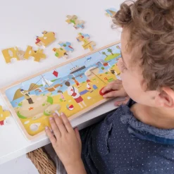 Bigjigs Puinen 24 Palan Kehyspalapeli Rannalla