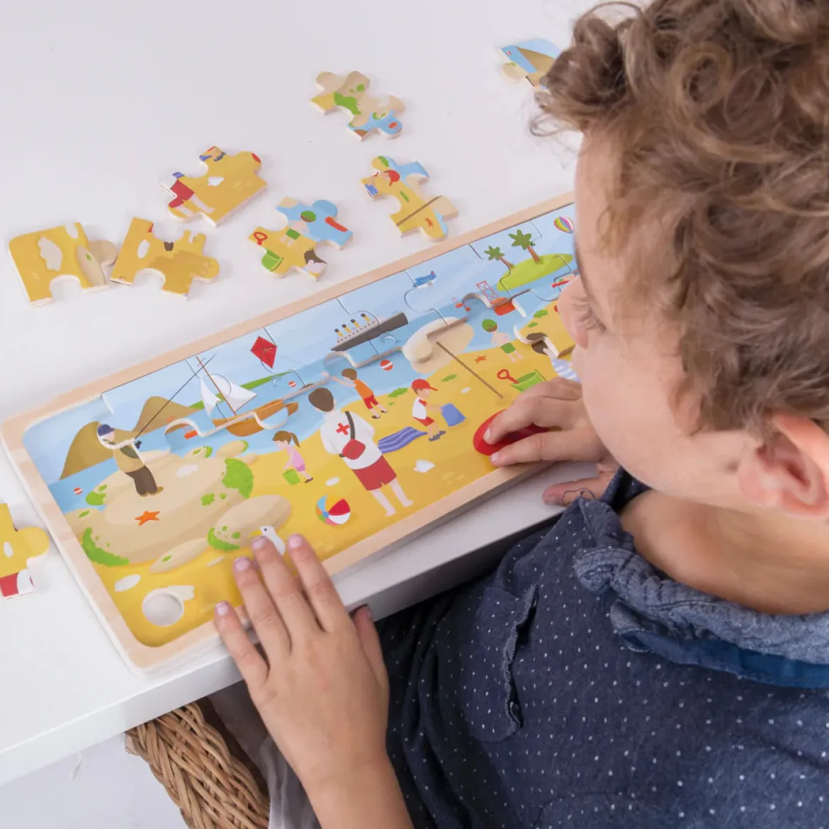 Bigjigs Puinen 24 Palan Kehyspalapeli Rannalla