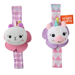 Bright Starts Rattle & Teethe Wrist Pals Rannehelistimet Yksisarvinen ja Laama