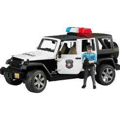 Bruder Jeep Wrangler Poliisiauto Äänellä ja Valolla sekä Hahmolla 1:16