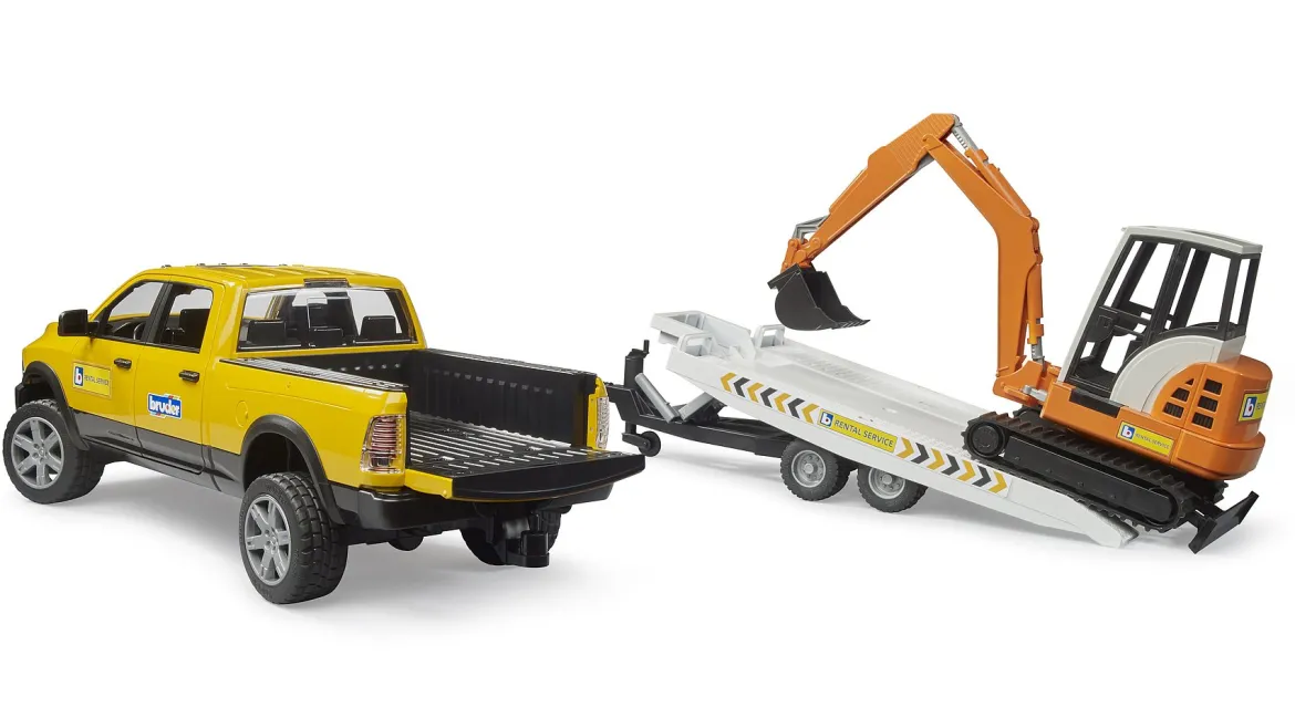 Bruder 2546 RAM 2500 Lava-Auto, Lavetti sekä Kaivuri