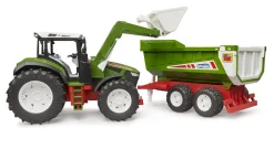 Bruder 03452 ROADMAX Traktori, Etukuormaaja ja Peräkärry