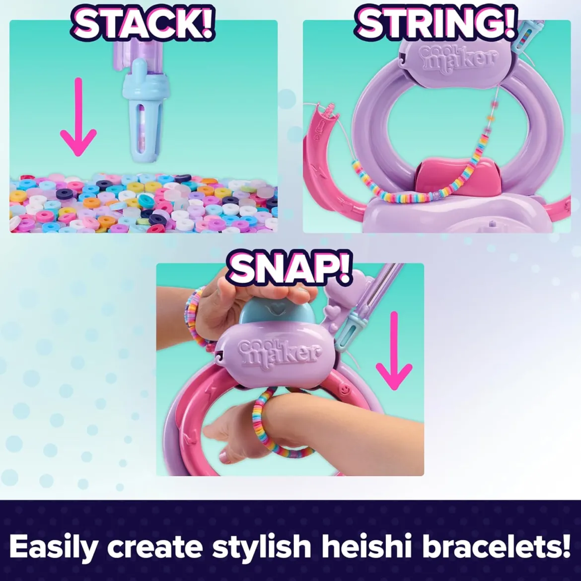 Cool Maker Stack'd Heishi Bracelet Studio Clay Beads Koruaskartelu