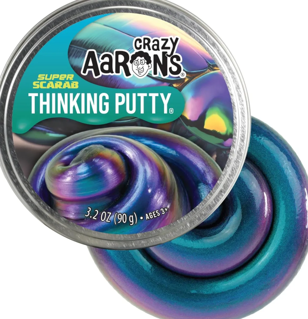 Crazy Aarons Thinking Putty Super Scarab Monivärinen