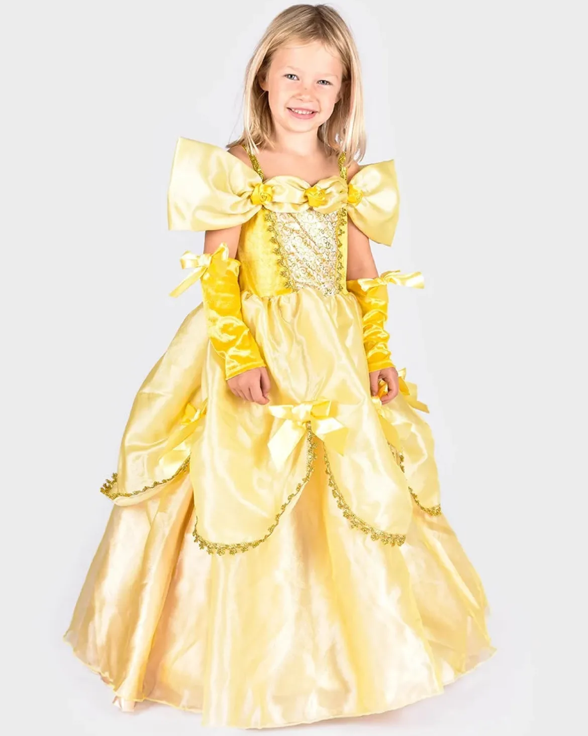 Den Goda Fen "Belle" Keltainen Prinsessamekko 2-4v 98-104cm