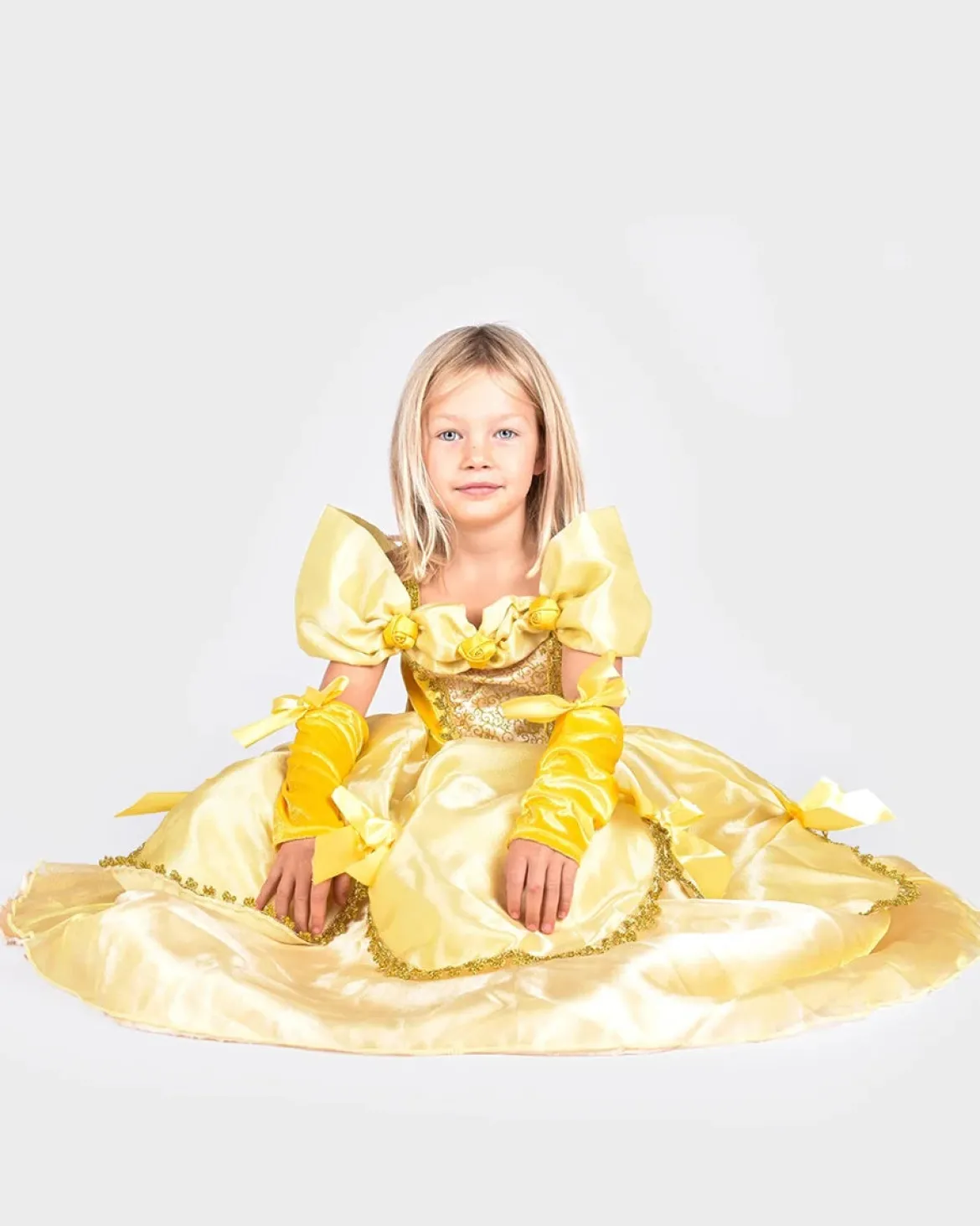 Den Goda Fen "Belle" Keltainen Prinsessamekko 2-4v 98-104cm
