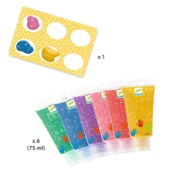 Djeco Finger Paint Sormivärit Lapsille 6kpl Glitter