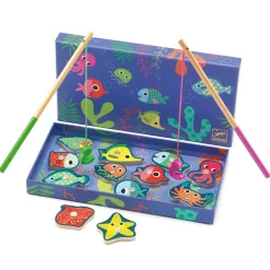 Djeco Magneettinen Puinen Kalastuspeli Fishing Colour