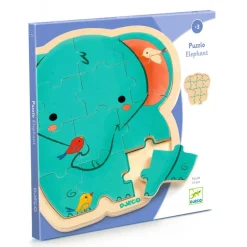 Djeco Puinen Kehyspalapeli 14 Palaa Elefantti