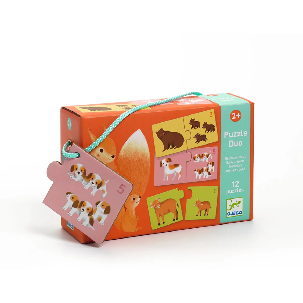 Djeco Puzzle Duo Eläinvauvat 12 Palapeliä