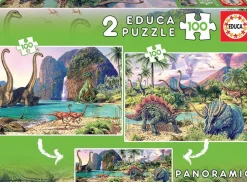 Educa Dino World 2x100 Palan Palapeliä