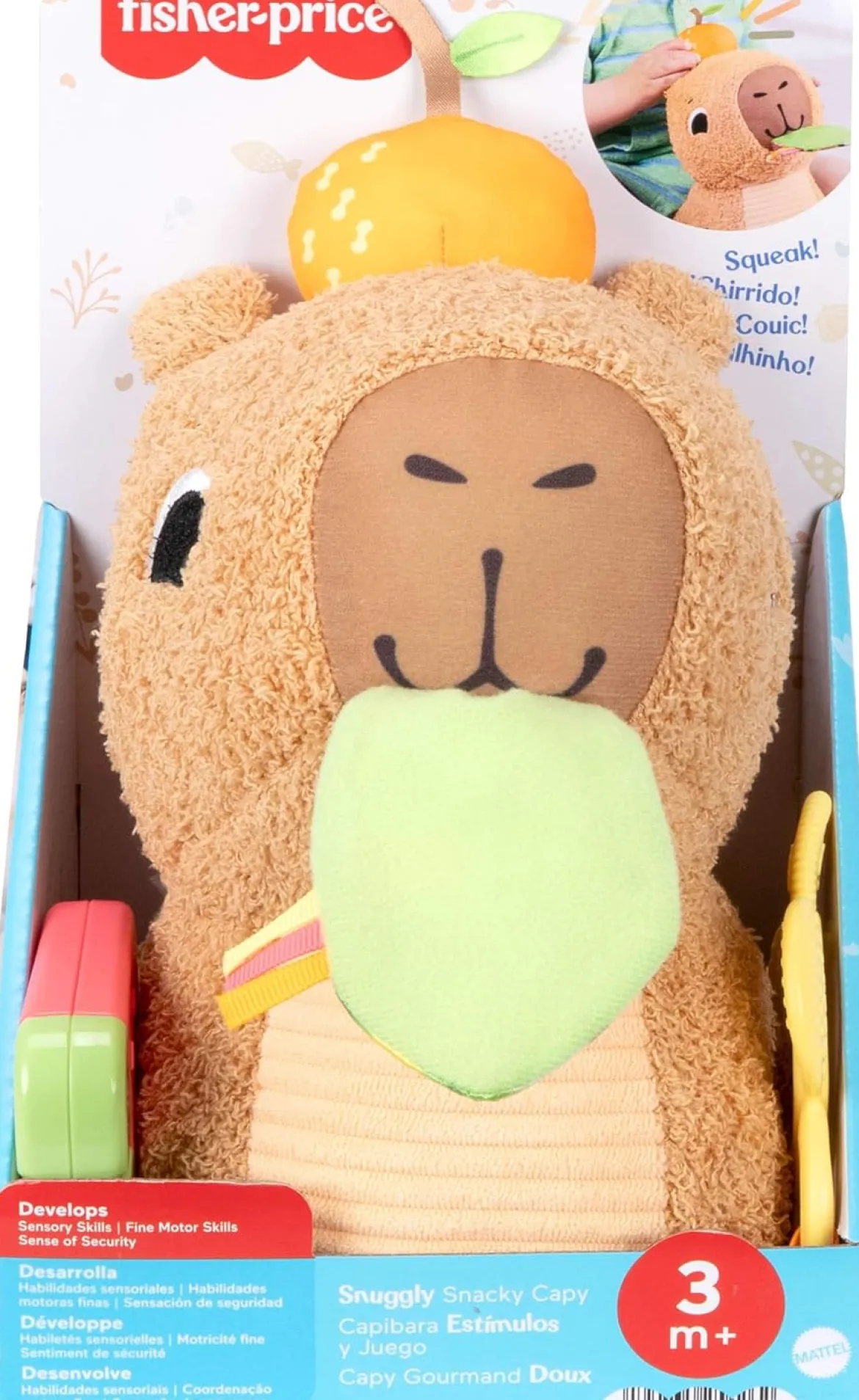 Fisher-Price Sensimals Snuggle Snacky Capybara Aktiviteettipehmolelu
