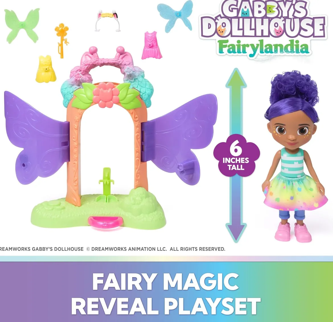 Gabby's Dollhouse Fairylandia Fairy Magic Reveal Gabby Leikkisetti