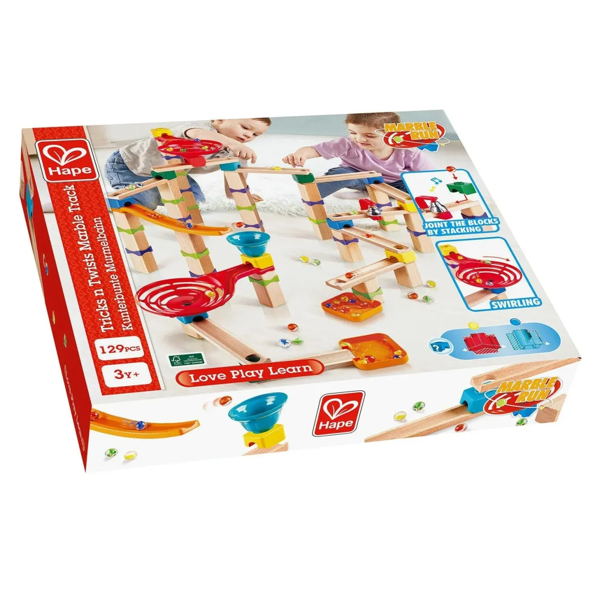 Hape Puinen Kuularata Tricks n Twists Marble Track