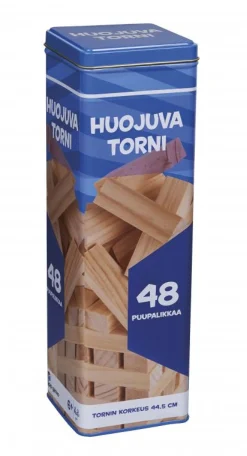 Huojuva Torni / Jenga Peli, 48 Puupalikkaa