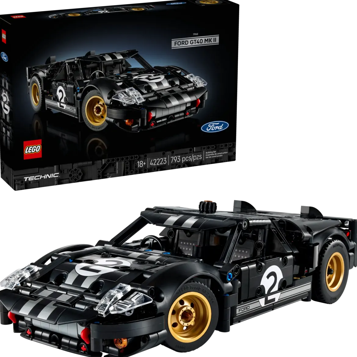 Lego Technic 42223 1966 Ford GT40 MKII Kilpa-auto