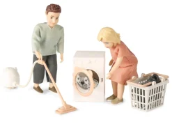 Lundby Nukketalon Kalusteet Imuri, Pesukone ja Pyykkikori
