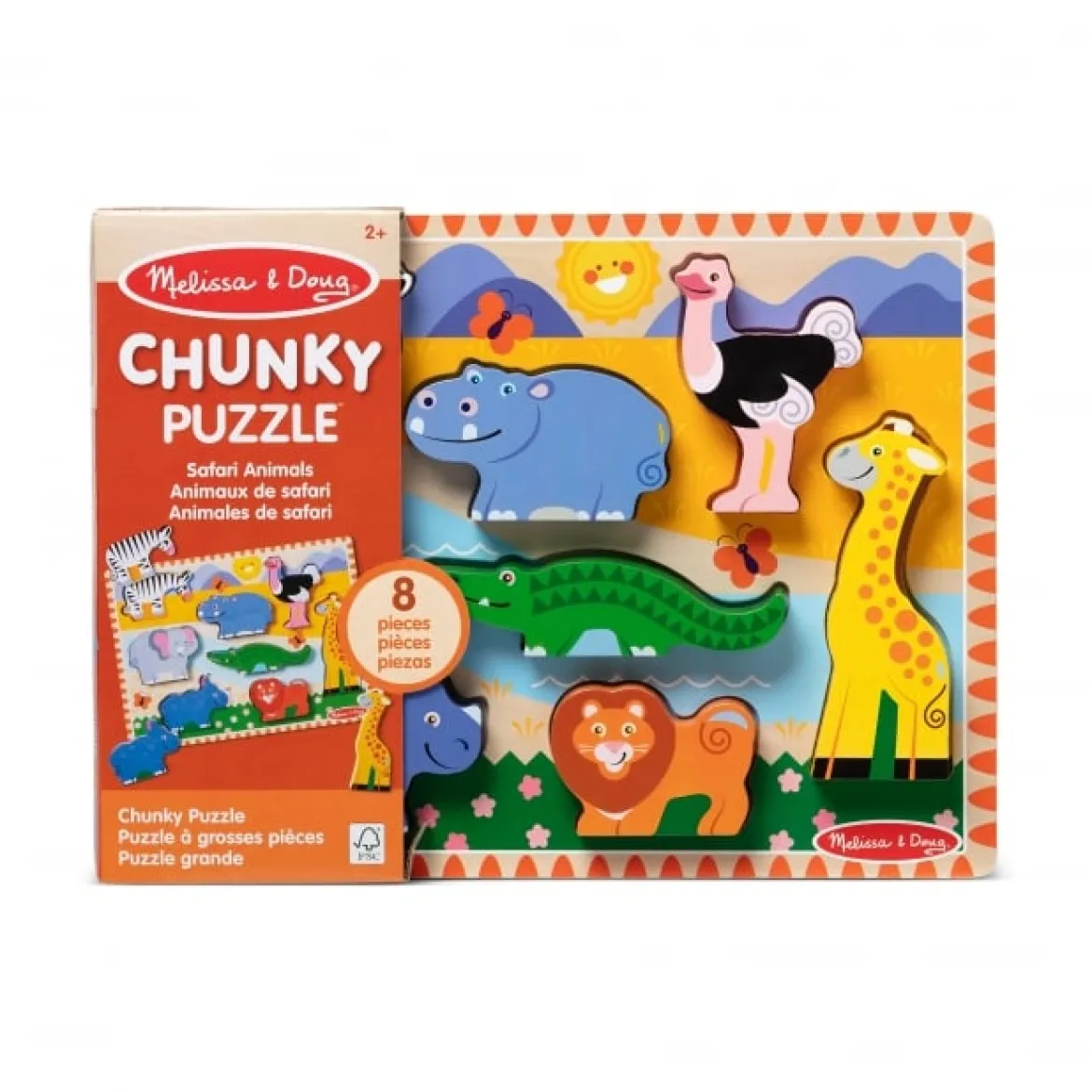 Melissa & Doug Chunky Safarin Eläimet Nuppipalapeli/Ensipalapeli