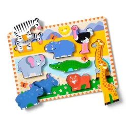 Melissa & Doug Chunky Safarin Eläimet Nuppipalapeli/Ensipalapeli