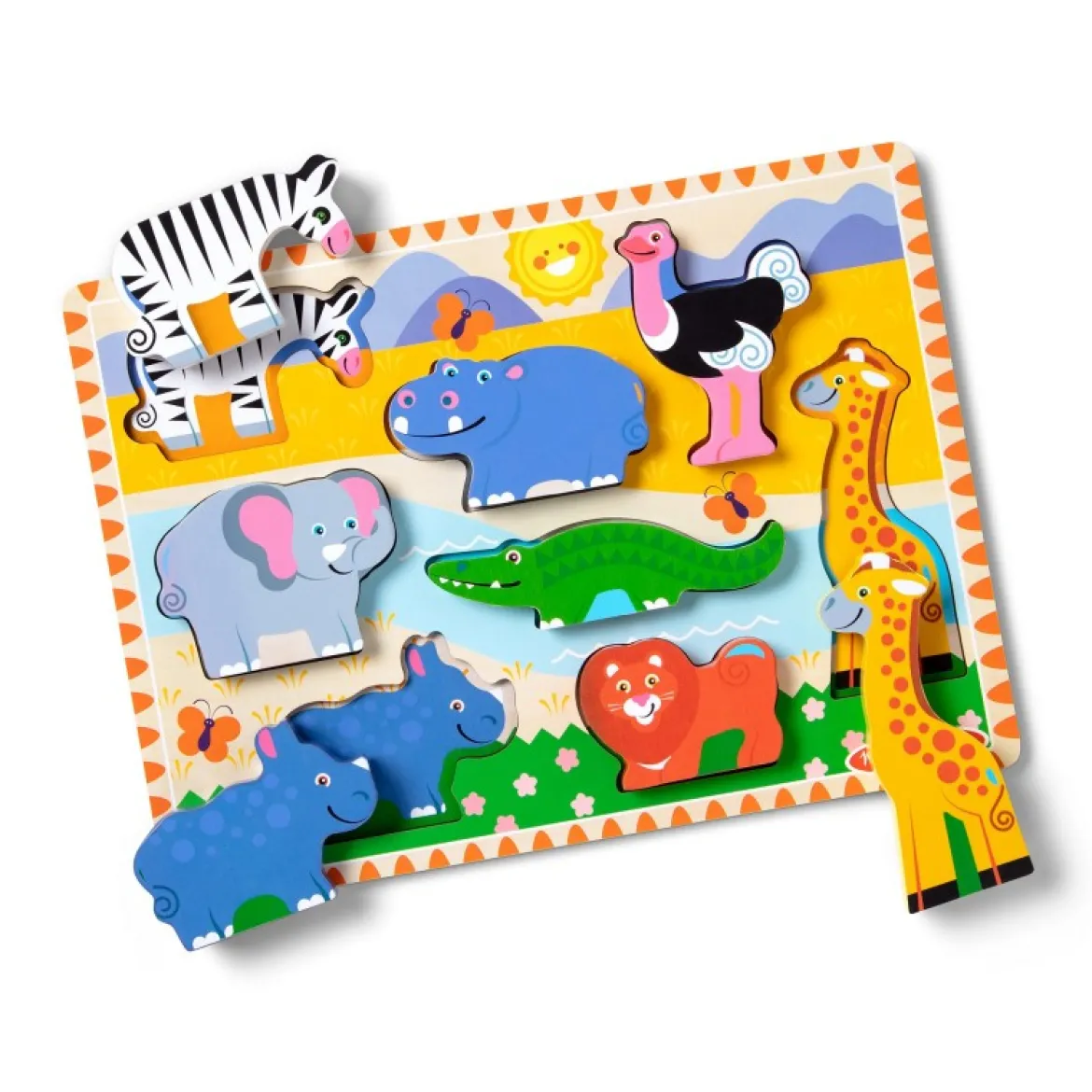 Melissa & Doug Chunky Safarin Eläimet Nuppipalapeli/Ensipalapeli