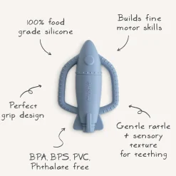 Mushie Rocket Rattle Teether Raketti Purulelu