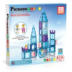 PicassoTiles Magneettinen 3D Rakennussarja Jäälinna 72 Osaa