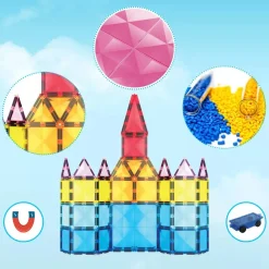 PicassoTiles Magneettinen 3D Rakennussarja 63 osaa