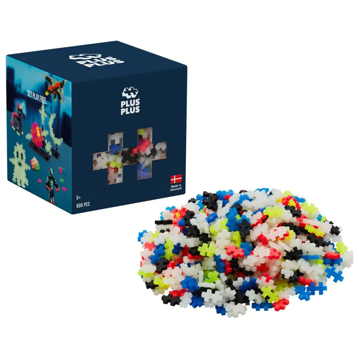 Plus-Plus Glow Mix 600 Osaa Pimeässä Hohtavat