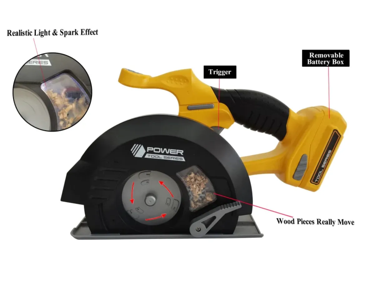 Power Tools Lasten Pyörösaha/Käsisirkkeli Äänillä Ja Valolla