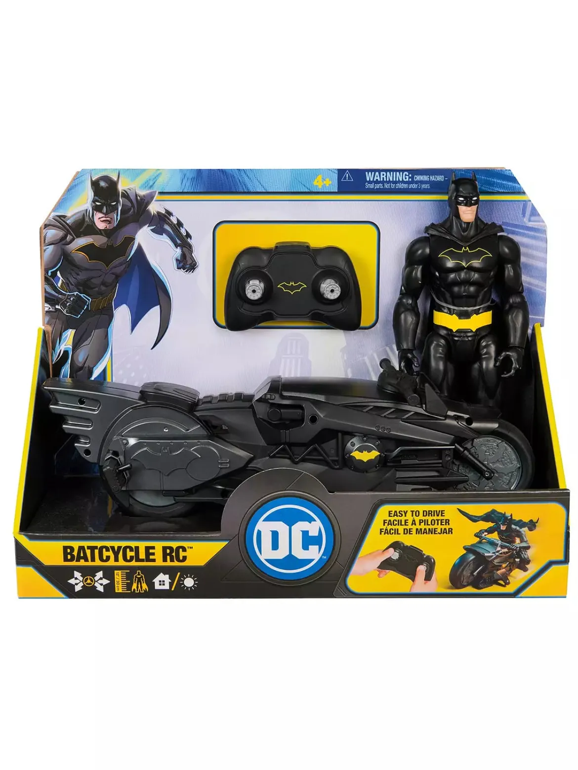The Batman Stealth Batcycle RC Radio-Ohjattava Moottoripyörä ja Hahmo 30 cm